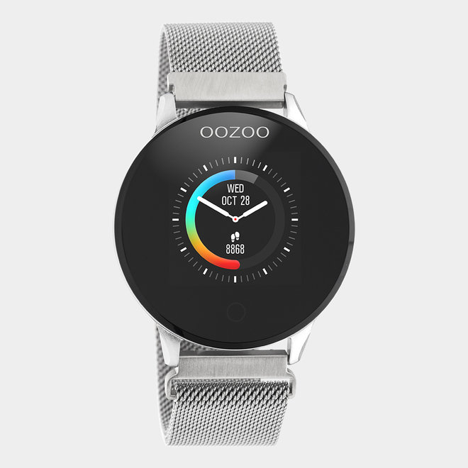 OOZOO | Smartwatch unisex zilver/zilver mesh